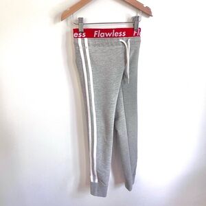 3/$25💥Flawless! Cool French Terry Sweatpants, Side Stripes, Cuffs, Red & Gray